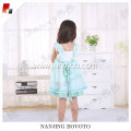 wholesale girl's blue embroidered ruffle dress